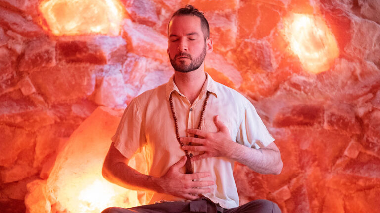 man doing meditation in santa barbara